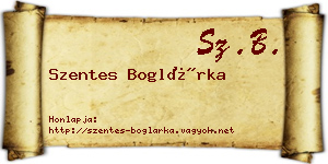 Szentes Boglárka névjegykártya